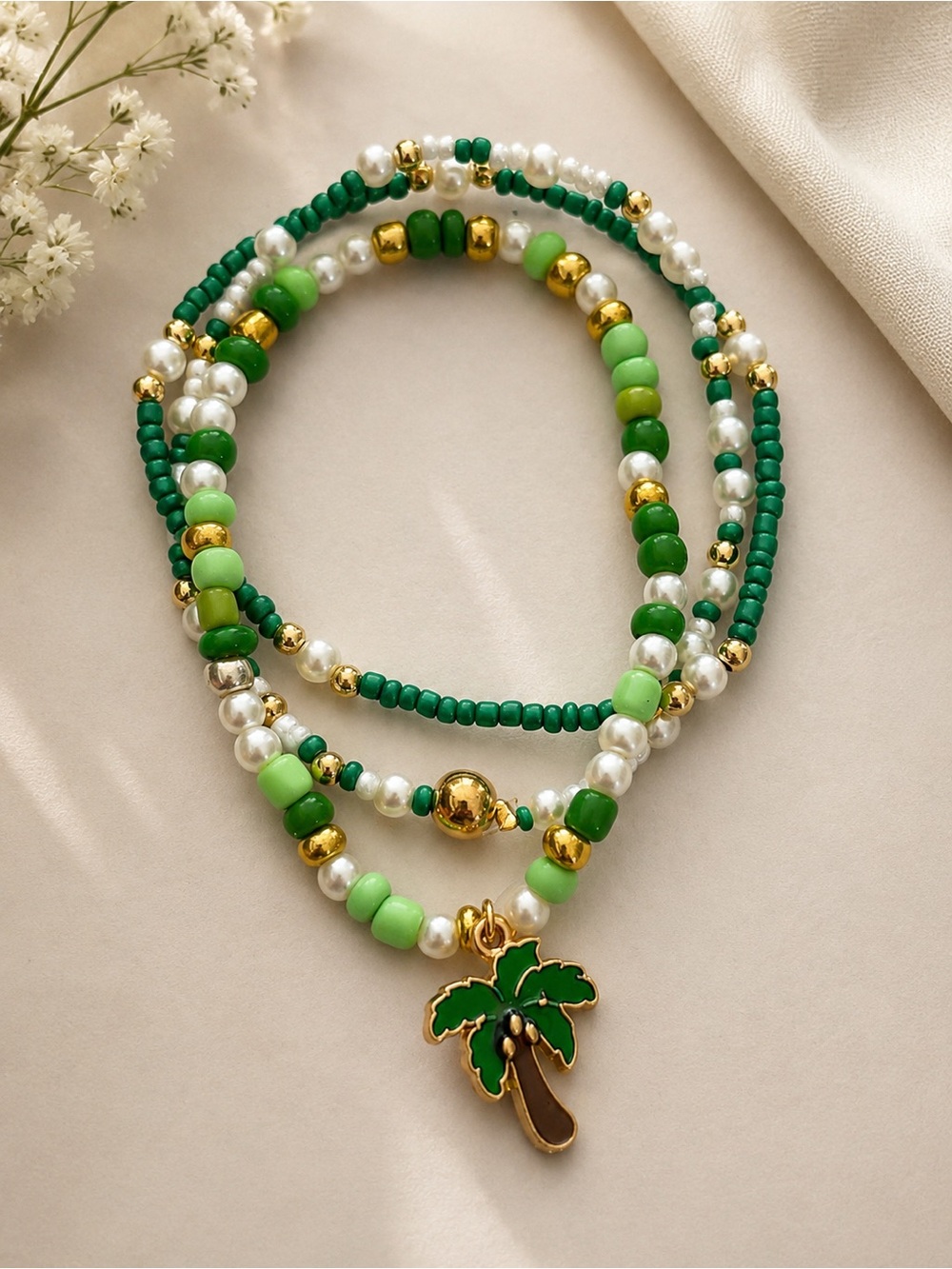 Enewton Inspired Bead Bracelets Waterproof 3 Pc. New Stretchy green